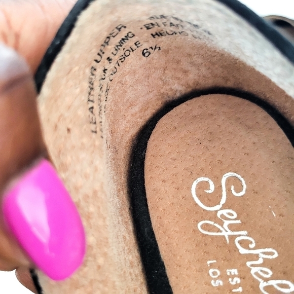 Seychelles black open toe flats Summer Shoes - Picture 2 of 12